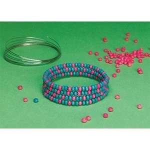  Pink/Teal Bead Bracelet Craft Kit (Makes 12) Toys & Games