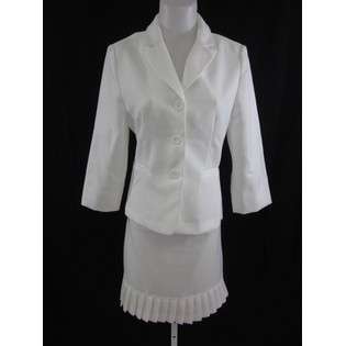 Sweet Suit NEW SWEET SUIT White Texture Pleated Skirt Suit Sz 10 at 