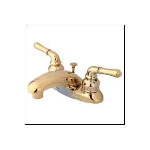   Faucet with Twin Brass Lever Handles 4 inch Center Polished Brass