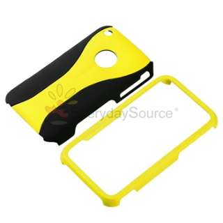 Piece Rubber Hard Case Skin Cover For iPhone 3G 3GS Black/Yellow 