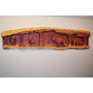   Carved Four Bears in the Forest Carved Wall Hanging