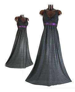 New MontyQ Long Maternity Black Elegant Evening Party Maxi Dress Gown 