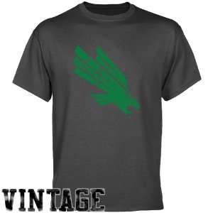  North Texas Mean Green Charcoal Distressed Logo Vintage T 