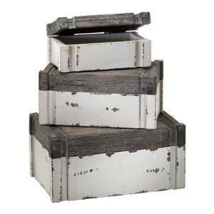  Alder Boxes in Distressed White and Gray