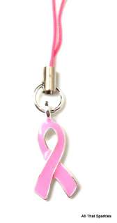 Pink Ribbon Breast Cancer Mobile Phone Charm  