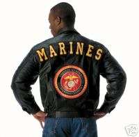 Leather Bomber Motorcycle Jacket USMC Marines CHOICE SZ  