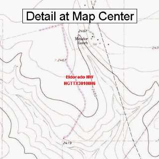 USGS Topographic Quadrangle Map   Eldorado NW, Texas (Folded 