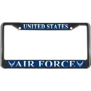   Air Force USAF Blue Black Metal License Plate Frame Holder Automotive