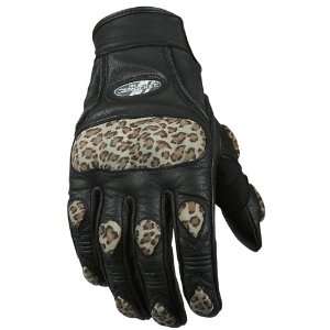  Joe Rocket Womens Trixie Gloves   Medium/Black/Leopard 