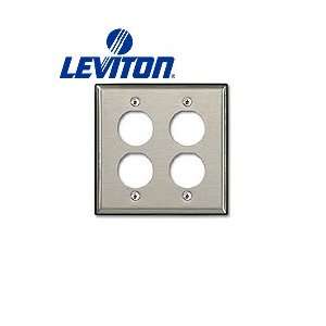 Leviton D6710 2S4 Dual Gang 4 Port DuraPort Industrial Stainless Steel 