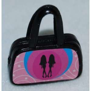  Black Doll Purse with Pink Front and Two Divas 