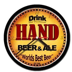 HAND beer and ale cerveza wall clock
