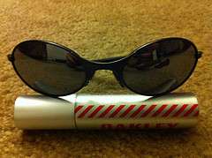 Oakley Sunglasses A Wire Black Iridium Long Earsocks Mint Condition 