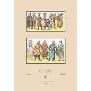 Paper poster printed on 20 x 30 stock. Costumes of Polish Commonfolk 