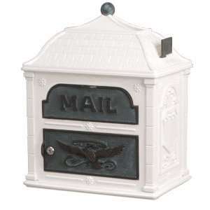  Gaines Mailboxes White with Verde Brass Classic Mailbox 