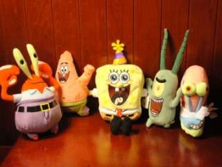 Spongebob Square Pants Patrick Star Mr Krabs Gary Plankton Plush 