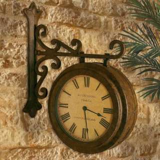 FRENCH TRAIN STATION Old World 2 SIDED Roman Numeral WALL CLOCK  