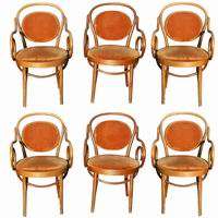   arm chairs orange fabric upholstery bentwood frame 21 width 24 5 depth