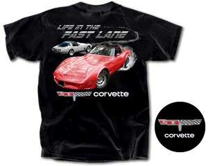 C3 Corvette Life in the Fast Lane Black T Shirt Shirt  