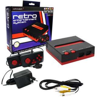   Black/Red Retro 8 bit Console 2 Controllers RCA cable and power supply