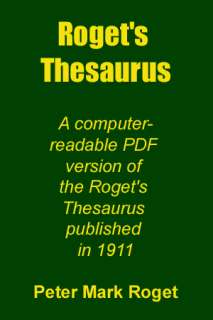 ROGETS THESAURUS pdf Version of Thesaurus 1911   On CD  