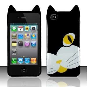   BLACK COVER WITH CARTOON CHARACTER  YELLOW EYED BLACK CAT DESIGN for