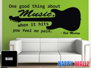 BOB MARLEY FAMOUS MUSIC QUOTE WALL ART VINYL STICKER DECAL ONE GOOD 
