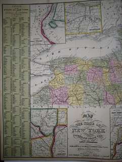 1854 Cowperthwait Map of the State of New York  double  