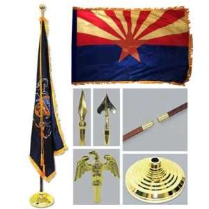  Arizona 3ft x 5ft Flag, Flagpole, Base, and Tassel Patio 