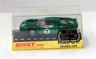 DINKY TOYS 215 FORD GT40 SPORTS RACING CAR METALLIC GREEN MIB  