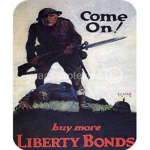  USA WWi Vintage Come On Buy More Liberty Bonds MOUSE PAD 