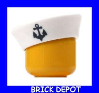 Lego Minifig Headgear Hat Sailor Anchor White New  