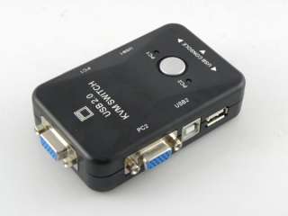 New KVM Switch 2 Port USB 2.0 Box Manual HOT Plug  