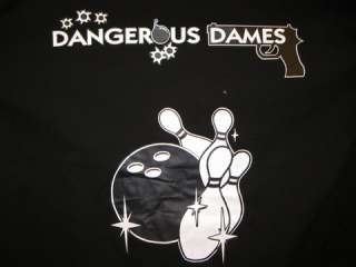 Retro Bowling shirt Black/PINK DANGEROUS DAMES HOT S 3X  