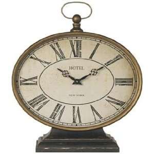 Gold Oval Distressed Hotel Tabletop Clock