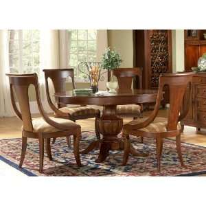  Cotswold Manor 5 Oval Piece Pedestal Table Set w/ Bowed 