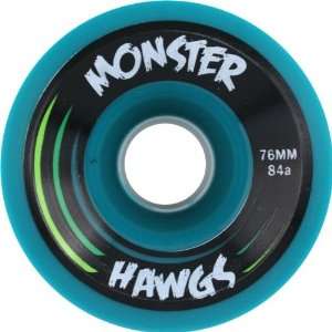 Hawgs Monster 84a 76mm Turquoise Skate Wheels  Sports 
