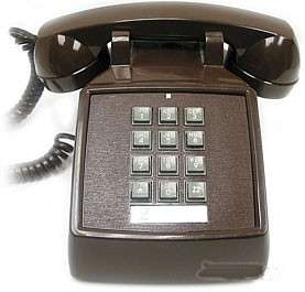PHONE RETRO~ BROWN~ PUSH BUTTON DESK TELEPHONE VINTAGE~  