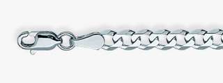 14 KT WHITE GOLD CURB CHAIN 22 INCH 6.75 GR  