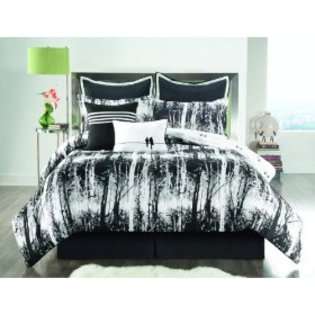   Comforter Set, Black/WhiteSunset and Vine Woodland 8 Piece Comforter