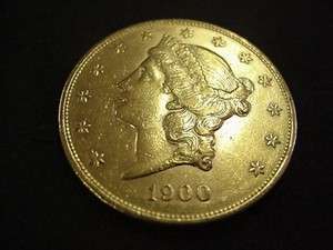 1900 $20 LIBERTY GOLD PIECE ALMOST UNC AU ++ DIRT CHEAP  