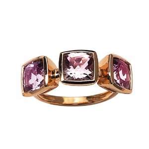  18ct Yellow Gold Pink Amethyst Ring Size 6.5 Jewelry