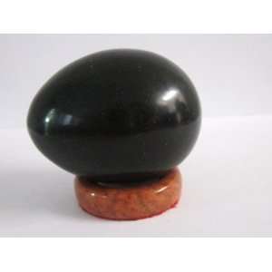    Black Onyx Stone Carved As Egg Crystal Healing 