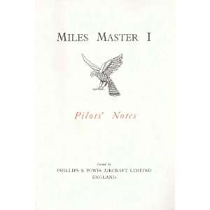  Miles Master I Aircraft Pilots Notes Manual Sicuro 