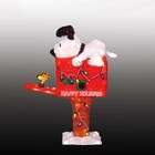 KSA 36 Animated Tinsel Peanuts Snoopy On Mailbox Lighted 3 D 