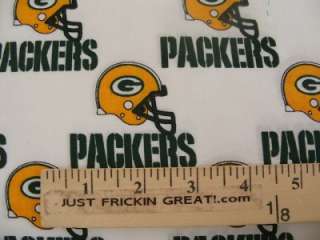 GREEN BAY PACKERS FOOTBALL LOGO 100% COTTON FABRIC PIECE NFL PACK 