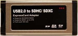 SDEXU SD/SDHC/SDXC to Sony SXS Pro Card Adapter  