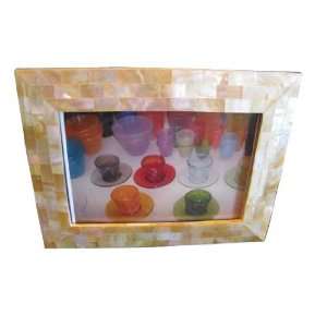  Mother of pearl Yellow picture frame 5x7