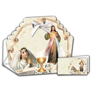  Holy Communion Girl and Divine Mercy Bombonieras with Thank You 