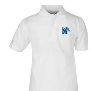 Memphis YOUTH Unisex Pique Polo Shirt (White)  Sports 
